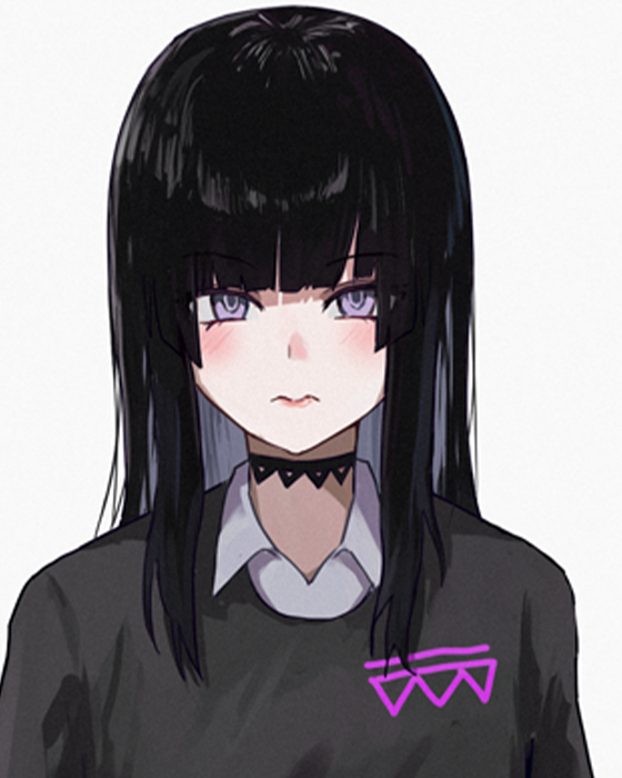 黒髪パッツンハッカーちゃん